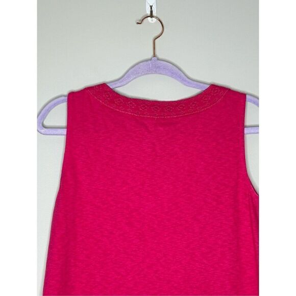 Chico’s Linen Blend Pink Embroidered Collar Dress Size 0 (4) - Picture 4 of 7